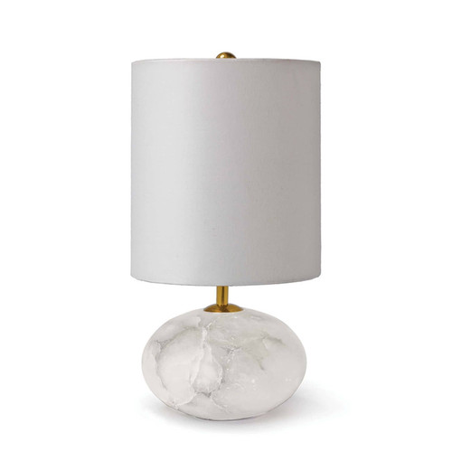 Long alabaster and gold mini lamp